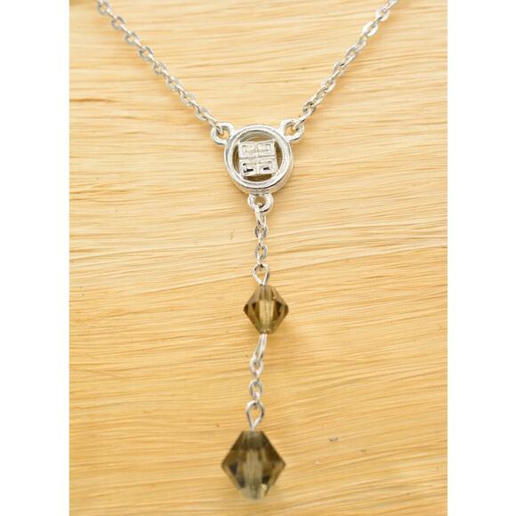 Givenchy Vintage Logo Y Drop Necklace 4G Crystal Signed NWT NOS 1980s Bin3D - Picture 1 of 12
